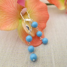 Eleganti, koši tirkīza pērļu auskari